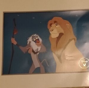 Disney Store Lion King 1995 Commemorative Lithograph Slightly Bent Lower Right